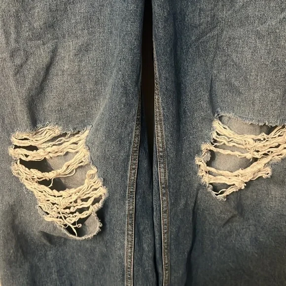 Divided blue jeans distress oversize wide leg grunge y2k retro - Picture 3 of 9